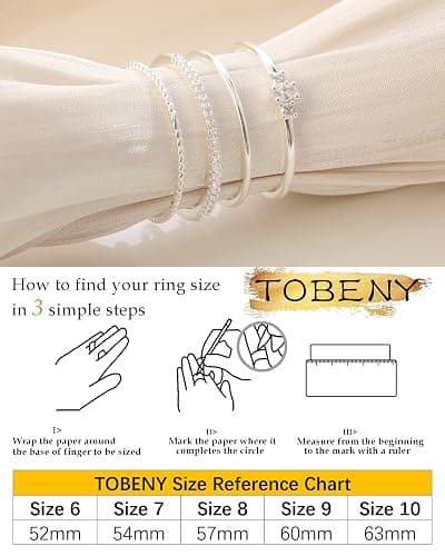 TOBENY Stackable Silver Gold Rings for Women Non Tarnish 14K Gold Plated Cubic Zirconia Ring Set Trendy Dainty Engagement Wedding Bands Thumb Rings Stacking Promise Statement Rings Jewelry Size 6-10 thumbnail 4