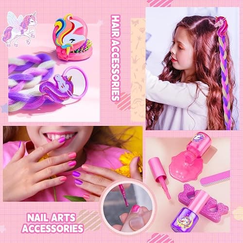 Kids Makeup Kit for Girl - Girls Makeup Kit Toys with Flying Horse Storage Case, Kids Play Makeup Set for Christmas Birthday Gift 3 4 5 6 8 10 11 12+ Years Old thumbnail 5