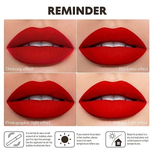 Depuplum Black Lipstick Matte for Women, Long Lasting Lipstick Smudge Proof No Transfer Goth Liquid Lipsticks, Cruelty Free Lip Makeup (DM23 Black Storm) thumbnail 7