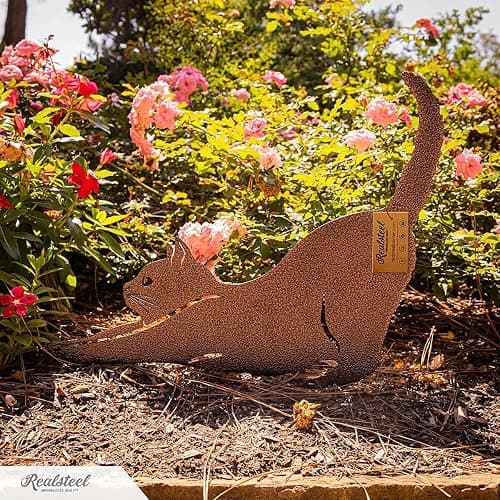 RealSteel Genuine Brand I Cat Garden Décor I Outdoor Garden Decorations I Landscaping Décor I Lawn Ornaments and Statues I Garden Signs Decorative Outdoor thumbnail 5