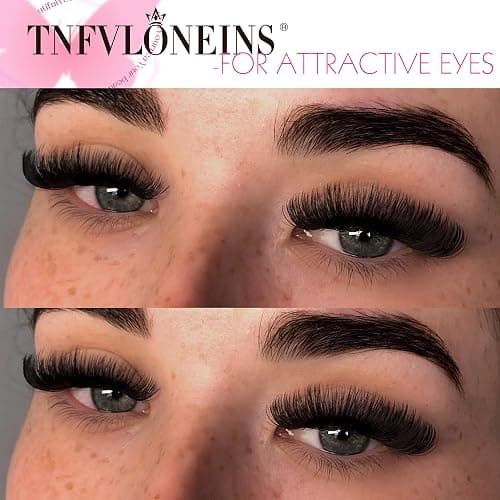 Fluffy Lash Extension Kit 60D+80D+100D Lash Clusters Thick Eyelash Extension Kit 10-18mm Individual Lashes Kit 300PCS Eyelashes Extension with Bond and Seal and Lash Extension Tweezers by TNFVLONEINS thumbnail 5
