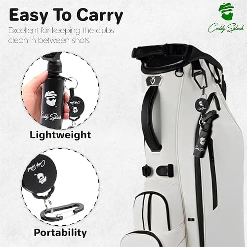 Caddy Splash Golf Club Brush Cleaner with Water - Heavy Duty Retractable Clip- Squeeze Bottle for Easy Cleaning with Nylon Bristles- Holds 4 Oz Water - Golf Accessories for Men- USA Company thumbnail 4