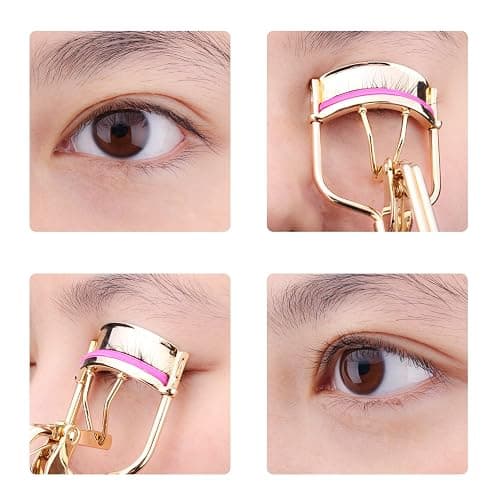 Luxspire Eyelash Curler with 4Pcs Refill Pads, Professional Handle Eye Lash Curler Iron Curling Clip Beauty Makeup Tool Fits All Eye Shapes, Rose Red thumbnail 5
