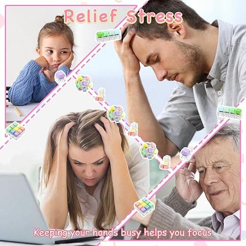 5 Pack Keyboard Fidget Keychain Toy for Adult Kids to Stress Relief, 5-Style Colorful Keyboard Decompression Button Finger Clicker Toys Gifts for Office Home Pass Time (Mix Colorful) thumbnail 4