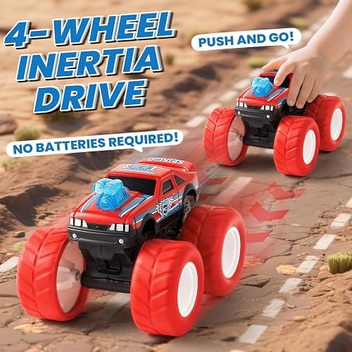 IJIGU Monster Truck Toys for 3 4 5 6 7 Year Old Kids, Wash to Reveal Monster Trucks for Toddlers, 4 Pack Toy Trucks with Realistic Mud Paint, Ideal Christmas, Birthday Gifts for Boys Grils thumbnail 3