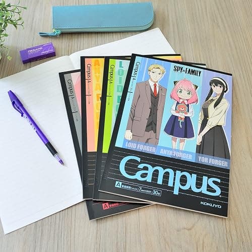 KOKUYO Composition Notebooks, 5 Pack Campus Semi-B5 Comp Book with Dot A 7mm Ruled, 30 Sheets, School Lined Notebook Spy x Family Limited Edition, Journal Notebook for Women Work Study Note Taking thumbnail 8