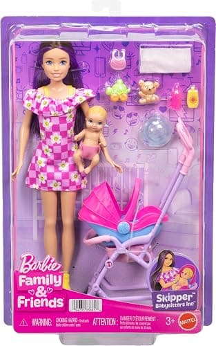 Barbie Skipper Babysitters Inc. Playset with Brunette Doll | Blonde Baby Doll, Stroller with Removable Car Seat & 7 Accessories thumbnail 6