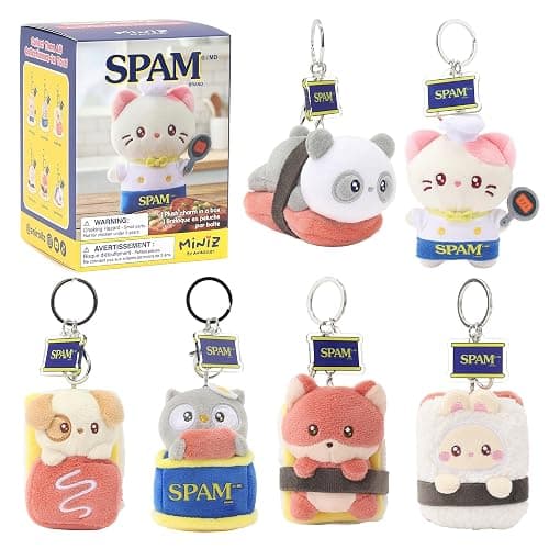 Anirollz Miniz SPAM Officially Licensed Blind Surprise Box 3.5 Inch Plush Keychain Collectible Random Character Charm Keyring Accessory - Image 1