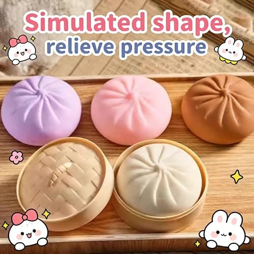 Mystery Dumpling Squishy, Extra-Large 10in Slow Rising Sensory Toy, Squeezable Decompression Dough Ball for Stress Relief, Fun Desk Fidget for Teens & Adults (Purple) thumbnail 4