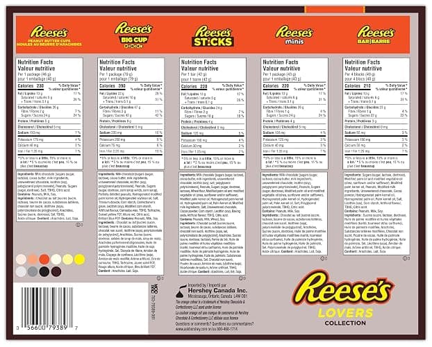 Reese's Lovers Gift Box, Assorted Chocolate Peanut Butter Bars, 535g (8 Assorted Bars) – Gift for Chocolate Lovers thumbnail 2