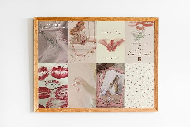 TwoDays Coquette Room Decor Aesthetic, Coquette Wall Collage Kit, 50pcs Coquette Posters (4" × 6"), Pink Room Decor Aesthetic, Vintage Prints. thumbnail 7