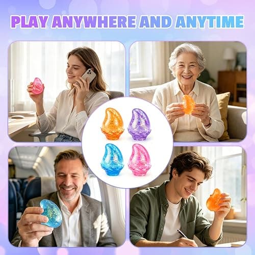 Squishy Stress Balls,Cube Squishies Anxiety Stress Relief Ice Squishy Malt Sugar Balls,Soft Sensory Calming Toys for Kids Teens, Party Favors & Classroom Prizes for Kids - Blue thumbnail 7
