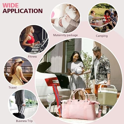 EASYFUN Travel Duffle Bag, Waterproof Weekender Carry On Tote Bags for Women, Men, Hospital Bag, Overnight Bag Luggage with Trolley Sleeve thumbnail 7