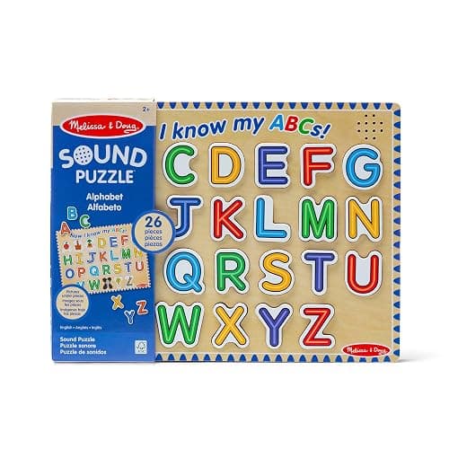 Melissa & Doug Wooden Alphabet Sound Puzzle - Wooden Puzzle with Sound Effects (26 pcs) - FSC Certified thumbnail 3