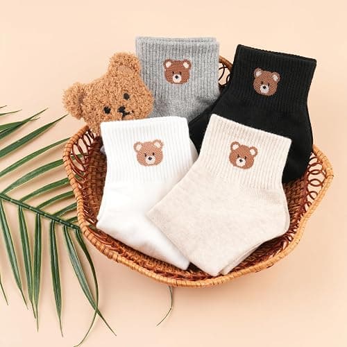 kikiya socks Women Ankle | 4-6 Pairs Heart Design Cute Animal Graphic Novelty Fruit Print Ladies Girls Cotton Socks | US 6-8 thumbnail 2