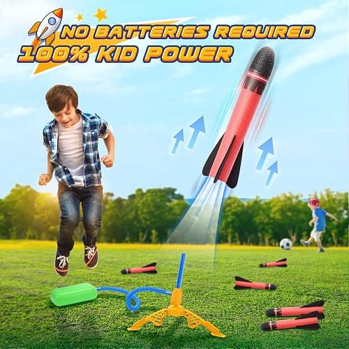 Anginne Toys for Kids Age 3+, Outdoor Garden Toys for Toddlers Age 3-7 Games Girls Gifts Age 3-9 Boys Birthday Presents Rockets Kits - Rocket Theme-6pcs thumbnail 4