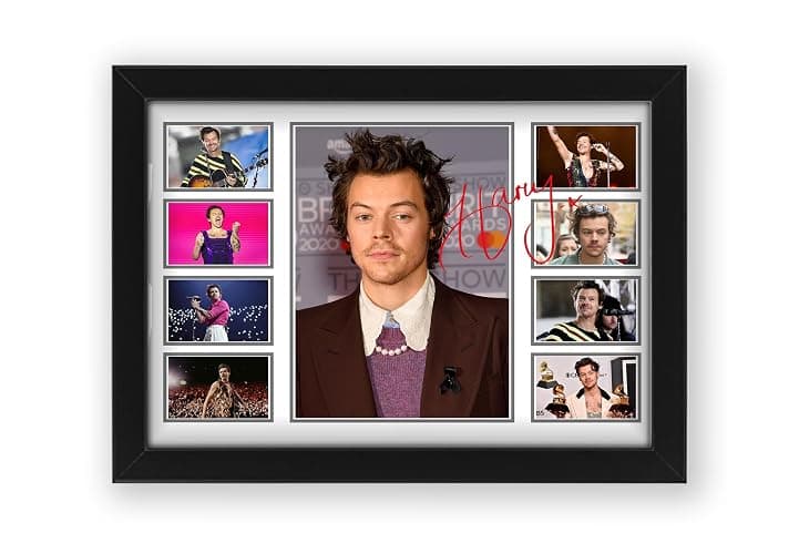 Harry Styles Signed Poster Print - Limited Edition Autograph Fan Gift – Collectible Memorabilia Merchandise (Framed A4 (30x21cm)) - Image 1