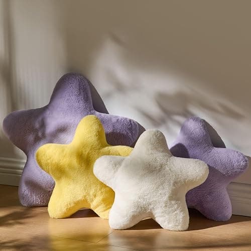 Novohive Set of 2 Throw Pillows Star Pillow Couch Pillows Decorative Pillows Bed Pillows Cute Pillows,Yellow 15" thumbnail 5