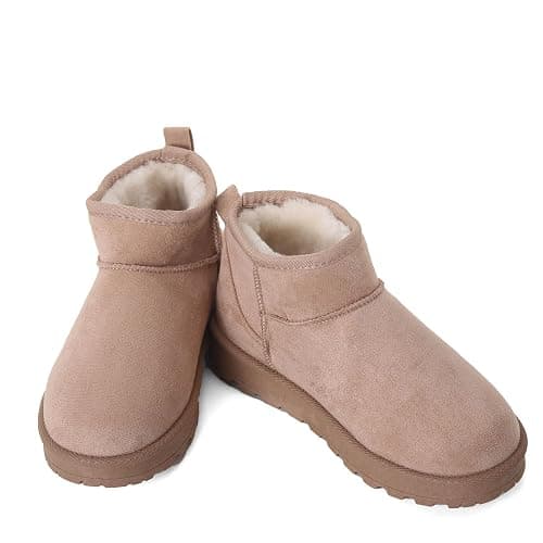 GHARIE CHAMPIONS Women’s Suede Ankle Boots – Classic Mini Snow Boots with Warm Lining, Lightweight & Non-Slip Sole for Winter Daily Wear thumbnail 3