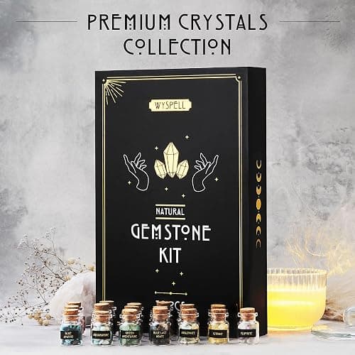 Healing Сrystals in Spell Jars 30 PCS - Real Witchcraft Crystals & Selenite Stick - Mini Gemstones for Altar - Spiritual Crystals & Stones Gifts - Wiccan Supplies & Tools thumbnail 3