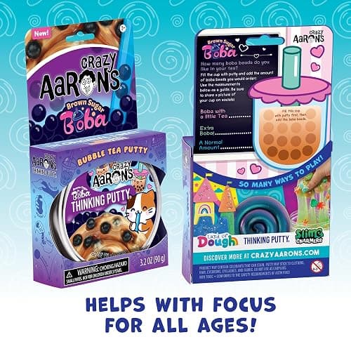 Crazy Aaron's Thinking Putty® - Brown Sugar Boba - Sensory Putty for Kids and Grown ups in a 4" Tin - Creative and Endless Fun, Stress Relief Therapy Toys, Never Dries Out - Made in USA thumbnail 4