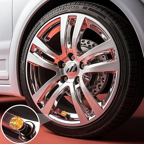 MEAJOO 4PCS Dice Style Tire Valve Stem Caps, with O Rubber Ring, Universal Aluminium Alloy Dustproof Tire Valve Stem Covers for Cars, SUV, Trucks, Bikes, Motorcycles, Bicycles (Gold) - 4 pcs - Dice-Gold thumbnail 4