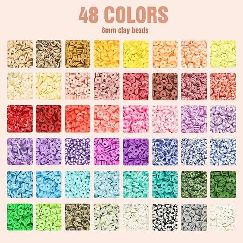 Dowsabel Clay Beads 3 Boxes Bracelet Making Kit, 10800pcs Beads for Jewelry Making, Letter Beads for Friendship Bracelets DIY Arts and Crafts Gifts for Girls Adults thumbnail 2