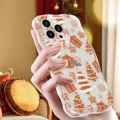 L-FADNUT Christmas Phone Case for iPhone 13 Pro Max Cute Curly Wavy Merry Christmas Pattern Case Clear Xmas Tree Cover for Girls Kids Women Slim TPU Protective Cover for iPhone 13 Pro Max,Candy Cane thumbnail 7