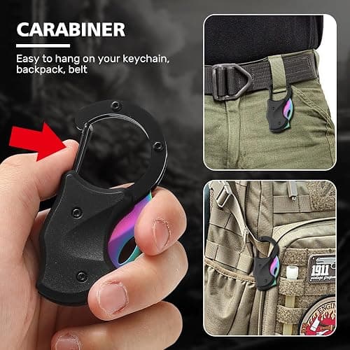 Rainbow Keychain Knife,Cool Folding Knife Box Cutter ，Small Pocket Knife Gift for Men,Mini EDC Knives for Everyday Carry,Small Gift for Women Men thumbnail 5