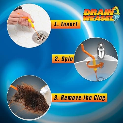 FlexiSnake Drain Weasel Sink Snake Hair Clog Remover Tool, Pipe, Bathroom, Bathtub Cleaner, 18-inch, Made in the USA, 5 Wands and Removable Handle thumbnail 4