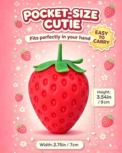 Strawberry Squishy, Realistic Strawberry Ball Relieve Stress and Anxiety,Party Favor Slow Rise Pressure Release Toy thumbnail 5