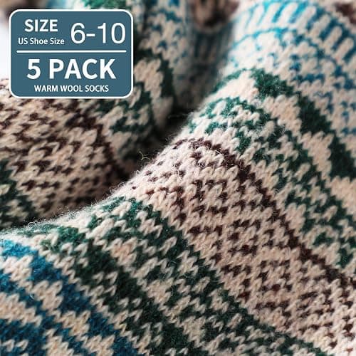 Clothirily Wool Socks, Thick Soft Wool Socks for Women, Vintage Warm Womens Sock, Winter Warm Boot Sock for Women Men thumbnail 5