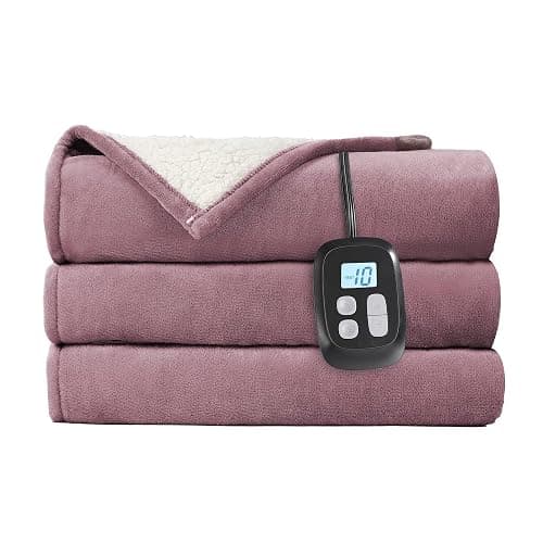 LaffyLo Electric Heated Blanket Full Size - 72"x84", Soft Flannel Heating Blanket, 10 Heating Levels, 1-12 H Auto Shut Off, Breathable Warm and Washable for Bed, Purple thumbnail 9