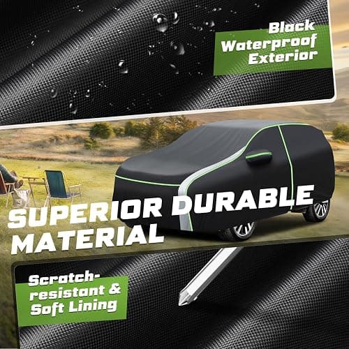 Mixsuper Liner Car Cover for Chevy Traverse 2009-2026, 7 Layers Full Car Cover All Weather Car Covers for Chevy Traverse, Waterproof Outdoor Cover with Zipper Door Reflective Strips thumbnail 5