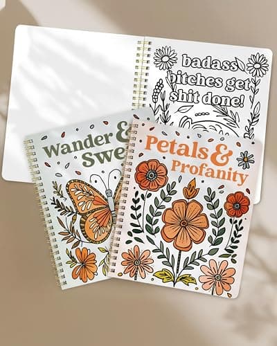 Beautiful Coloring Book Set of 2 for Adult Relaxation - Funny Coloring Books with Floral Designs for a lot of Laughs - The Perfect Stress-Relieving Gift for Women thumbnail 5