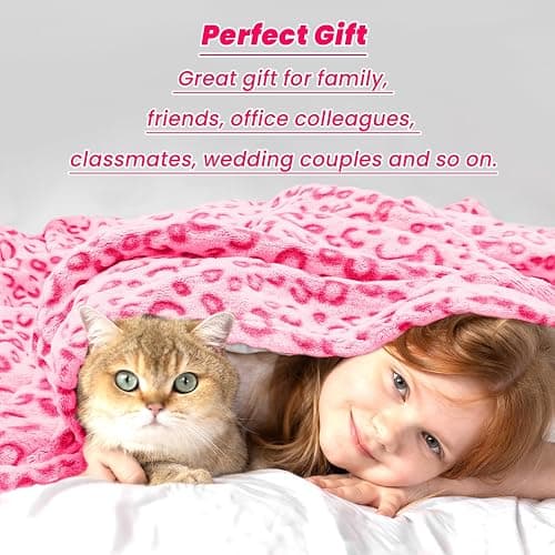 Pink Throw Blanket for Girls, Warm Soft Fuzzy Cute Small Fleece Toddler Throw Blanket for Lap Nap Daycare, Pink Gifts for Girls Women, Home Room Decor, 40x50 Inches thumbnail 5