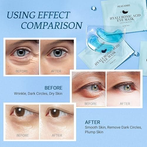 PEAUAMIE Under Eye Patchs Hyaluronic Acid Eye Mask for Dark Circles and Puffiness Wrinkle Eye Bags 30 Pairs thumbnail 4