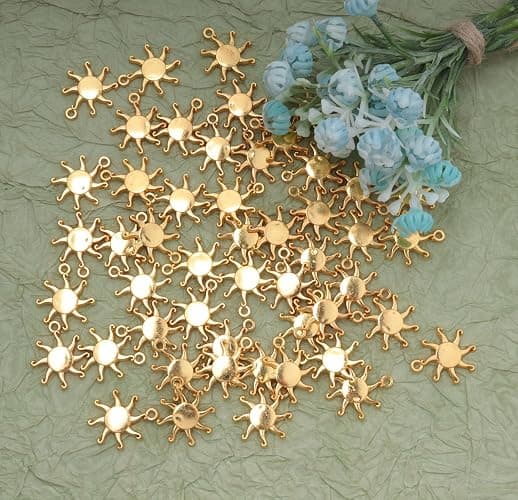 Ruwado 50 Pcs Sun Charms for Jewelry Making 1.9 x 1.6 cm Mini Metal Celestial Pendants for Necklace Bracelets Earring Keyring DIY Crafting Supplies thumbnail 3