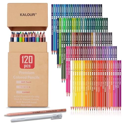 KALOUR Premium Colored Pencils,Set of 120 Colors,Artists Soft Core with Vibrant Color,Ideal for Drawing Sketching Shading,Coloring Pencils for Adults Beginners kids… - 120 - Image 1