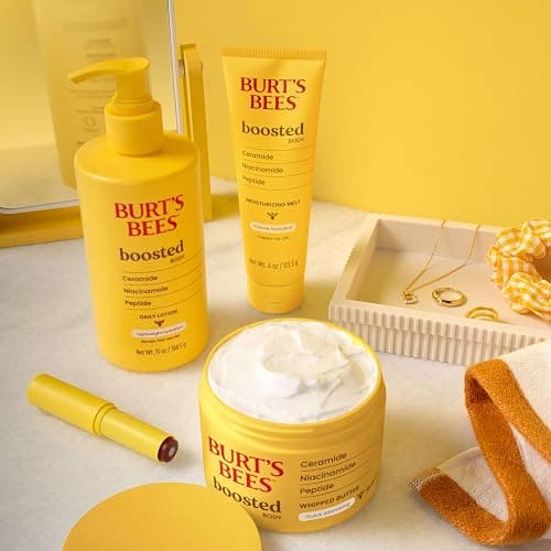Burt's Bees Christmas Gifts, Boosted Body Lotion, With a Ceramide, Niacinamide and Peptide Complex, Lightweight Daily Lotion, Tropical Scented, 13 oz. Bottle thumbnail 3