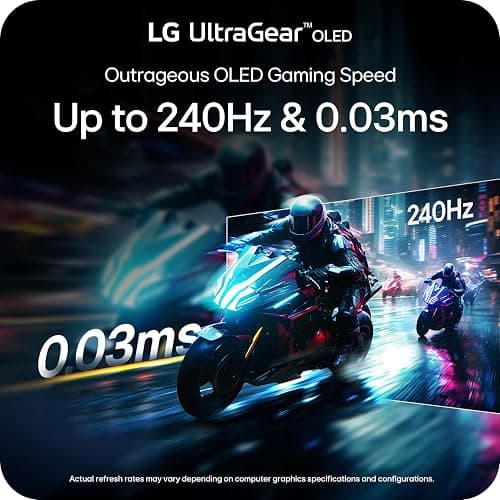 LG 27GX704A-B 27-inch Ultragear QHD (2650x1440) OLED Gaming Monitor 240Hz, 0.03ms, NVIDIA G-Sync Compatible, AMD FreeSync Premium Pro, VESA Display HDR TrueBlack400, HDMI 2.1, DisplayPort, Black thumbnail 4