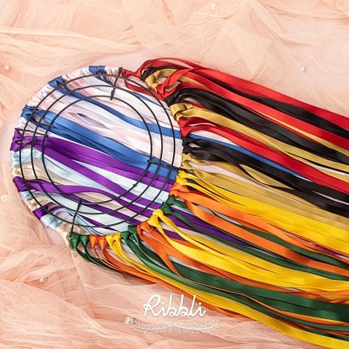 Ribbli Rainbow Satin Ribbon 3/8 Inch x 12 Rolls Total 60 Yards- Colorful Ribbon for Gift Wrapping Craft Party Decoration Baby Shower Wedding thumbnail 6