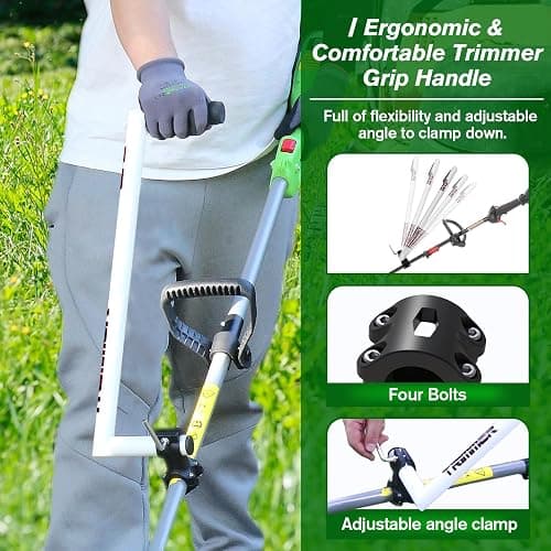 zamazi Upgraded Weedeater Handle, WeedEater Trimmer Handle Extension Lawn Ergonomic String Trimmer for Back Saver, Lawn Care and Landscaping-17.7IN thumbnail 4