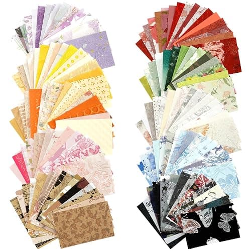 Floral Scrapbook Paper Set, 160 Sheets, 10 Color Themes Scrapbook Supplies | Textured Paper and Mesh Fabric for Junk Journal Supplies, Bullet Journal, Card Making and Gift Wrapping, 4.72 x 3.14 in thumbnail 3