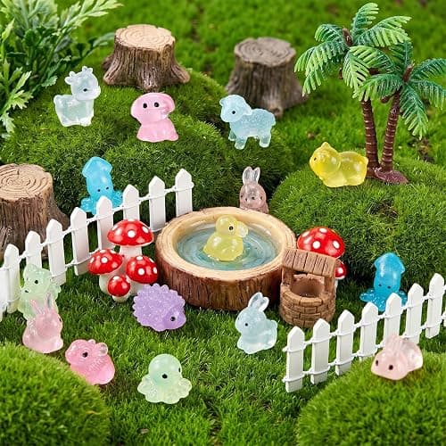 Alotiki 180 PCS Luminous Mini Resin Animals, 60 Styles Tiny Resin Animals | Mini Figurines In Bulk for Fairy Gardens, Classroom Prizes, Party Decor, DIY Crafts, Mini Glow In The Dark Resin Animals Bulk thumbnail 2