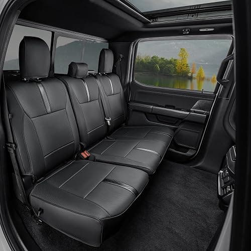 DiffCar for Ford F150 Seat Covers 2015-2022 2023 2024 2025,Full Set Leather Waterproof Black Trucks Pickup Seat Covers Custom Fit for Ford F150 Accessories,Car Seat Cover for SuperCrew/CrewCab(XL,XLT) thumbnail 3
