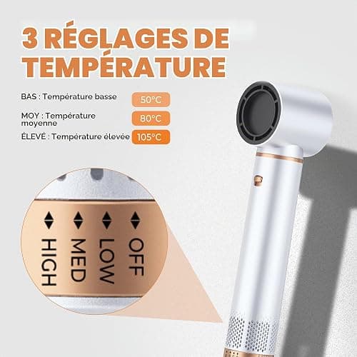 OKWRAP Airbrush 5 en 1 Air Styler 5 en 1 Air Brush Hair Styler Air Curler | Hair Styler avec Sèche Cheveux, Boucleur Automatique, Brushing Brosse Soufflante, Brosse Lissante pour Sécher, Boucler Lisser thumbnail 9