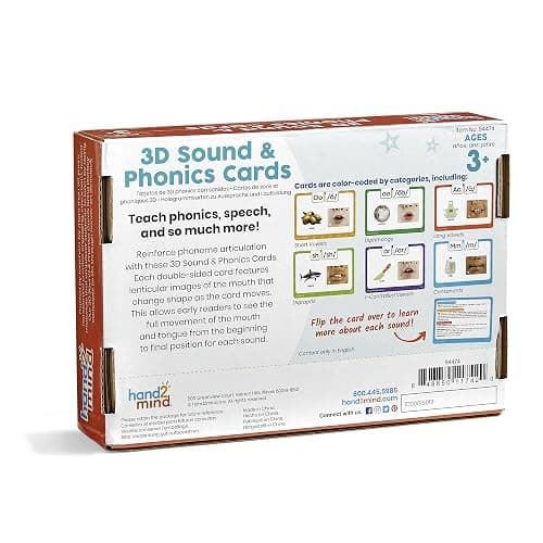 hand2mind 3D Sound and Phonics Cards, Phonemic Awareness, Phonics Flash Cards, Letter Sounds for Kindergarten, Speech Therapy Toys, ESL Teaching Materials, Science of Reading Manipulatives thumbnail 7