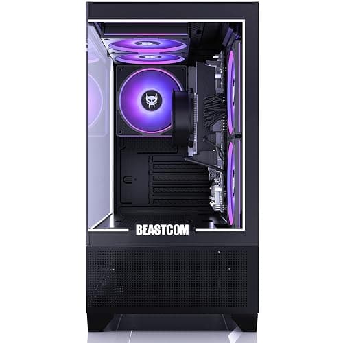 BEASTCOM Q3 Gaming PC Desktop Computer AMD Ryzen 5 3400G, 4K Vega Graphics, 16GB RAM, 1TB M.2 NVMe, 500W 80PLUS PSU, WiFi, Gaming Office Console, Towers Prebuilt PC thumbnail 2