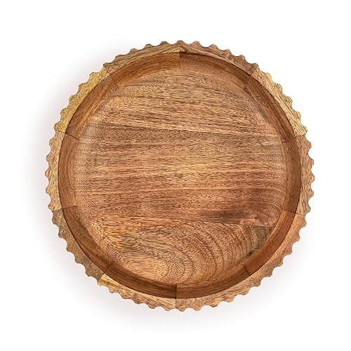 Kimona Fruit Bowls Wood Fruit Bowl or Decorative Bowl for Table Décor for Kitchen Counter or Farmhouse Christmas Centerpiece (10" X 10" X 2.5") thumbnail 3